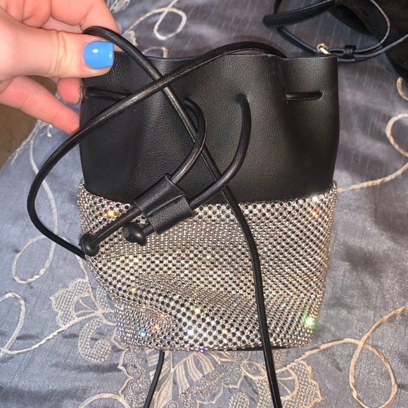 Cross body black and bedazzled bag - Picture 2 of 4